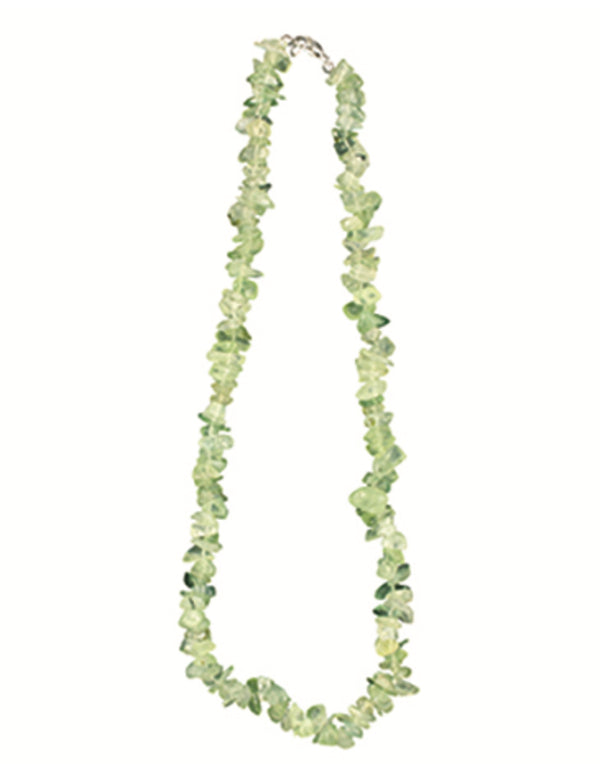 Prehnit halsband med splitstenar, 5 till 10 mm, 45 cm