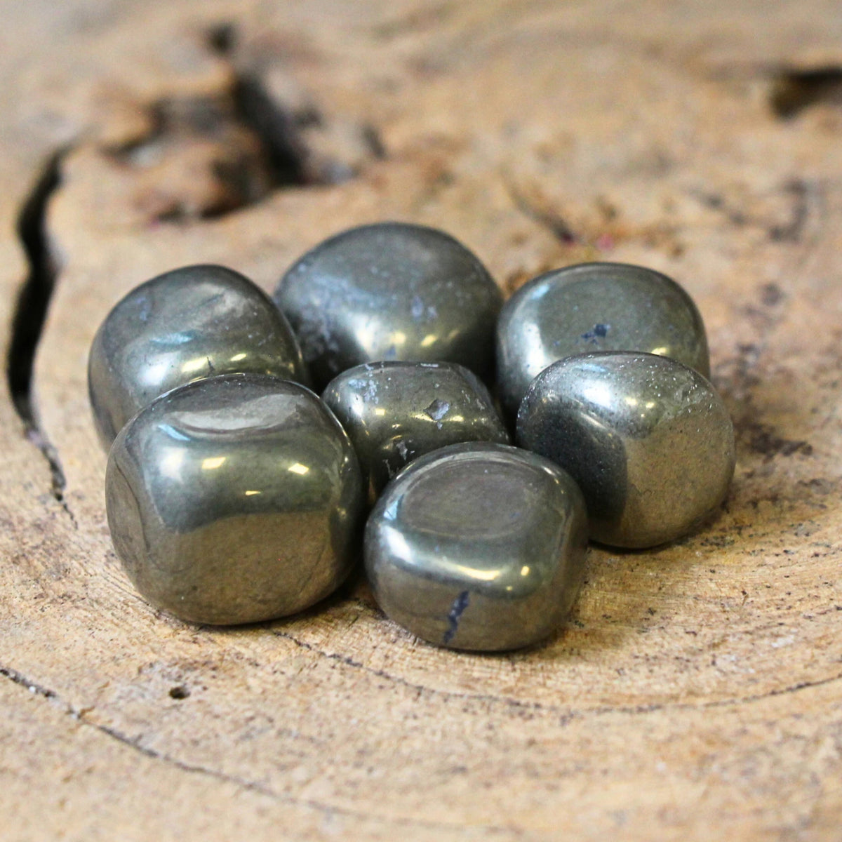 Pyrit trumlade stenar, A-kvalitet, 250 g, Indien