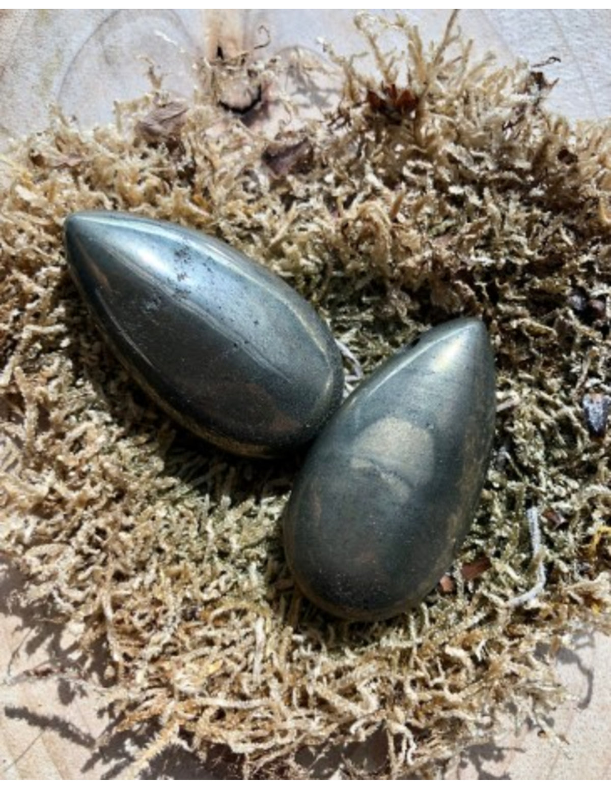 Pyrit hänge, droppe, 4 cm, borrad för 1 mm band