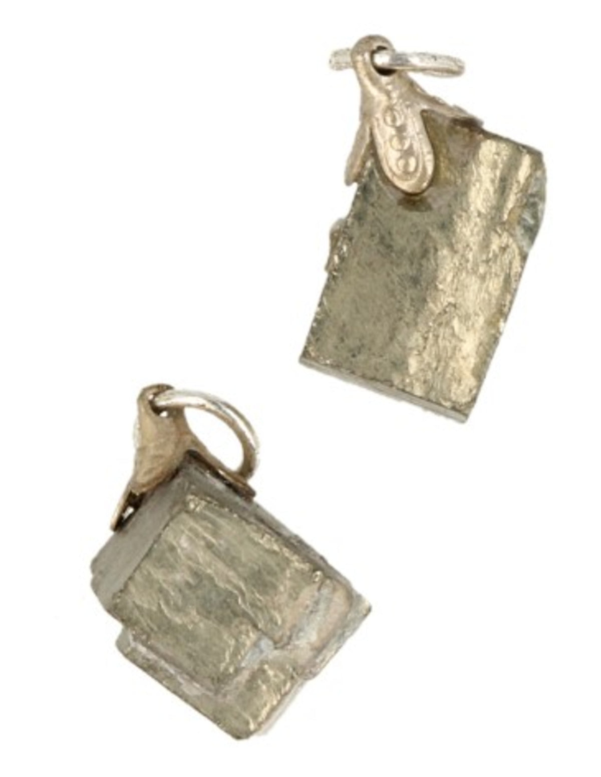 Pyrit hänge, guldgul sten med metallglans