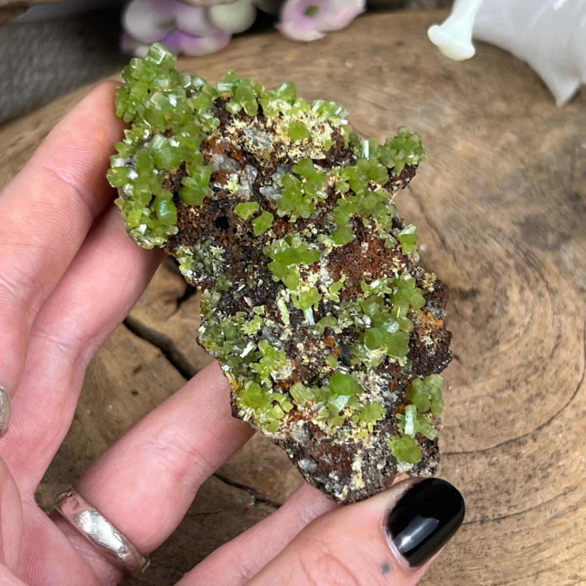 Pyromorfit kristall, rå, grön, nr 2, 80 g