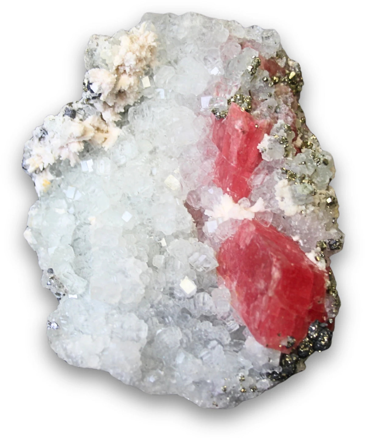 Rodokrosit med pyrit, dolomit och fluorit, rå, 10,4 cm, nr 6