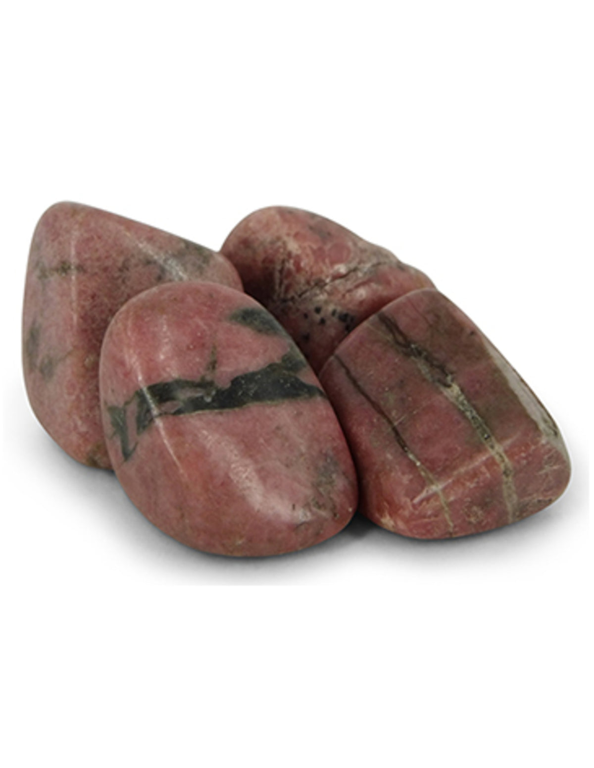 Rodonit trumlade stenar, rosa med svarta ådror, Peru, 500 g