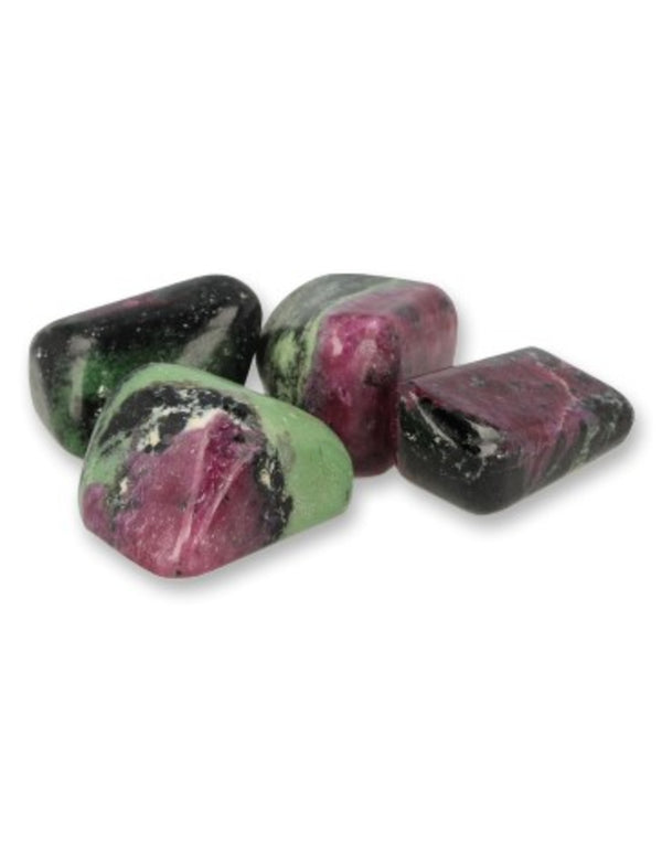 Rubin i zoisit trumlade stenar, 50 g, 20 till 35 mm