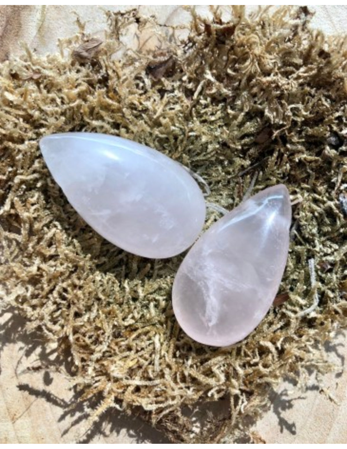 Rosenkvarts droppe hänge, 4 cm, borrad för 1 mm band