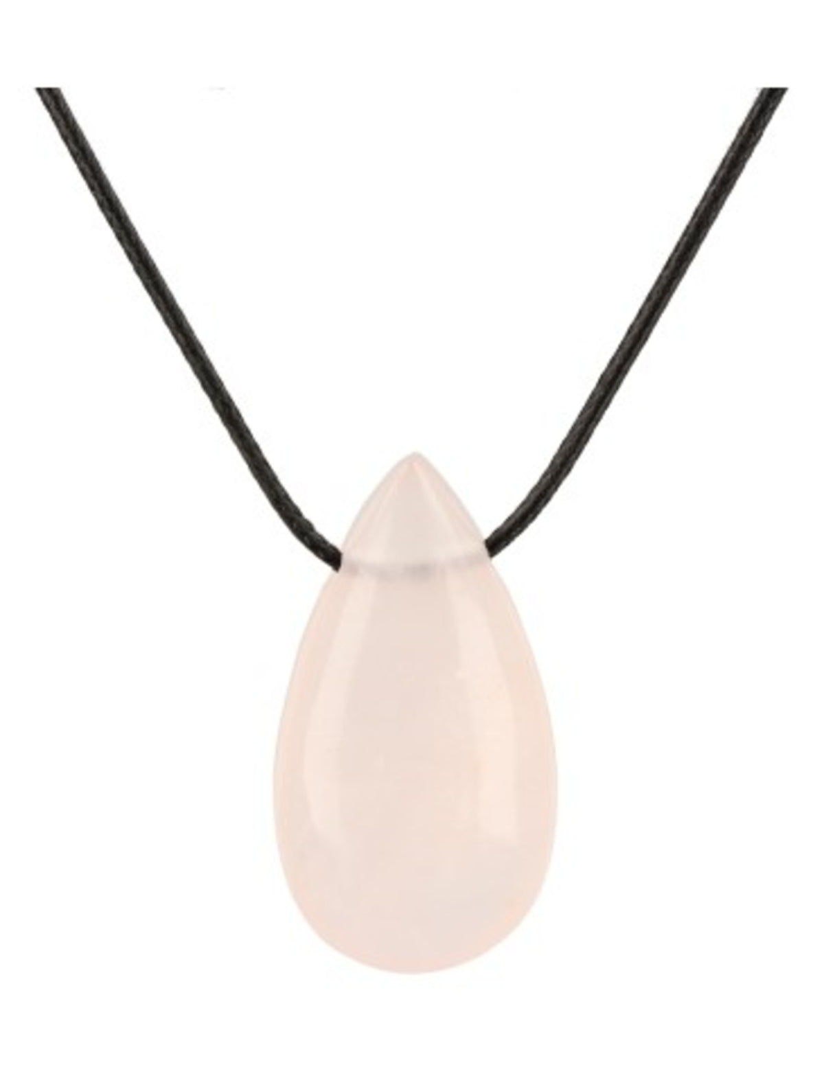 Rosenkvarts droppe hänge, 4 cm, borrad för 1 mm band