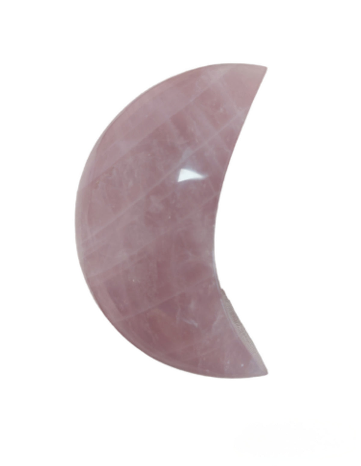 Rosenkvarts måne, nr 2, 14,5 cm (845 g)