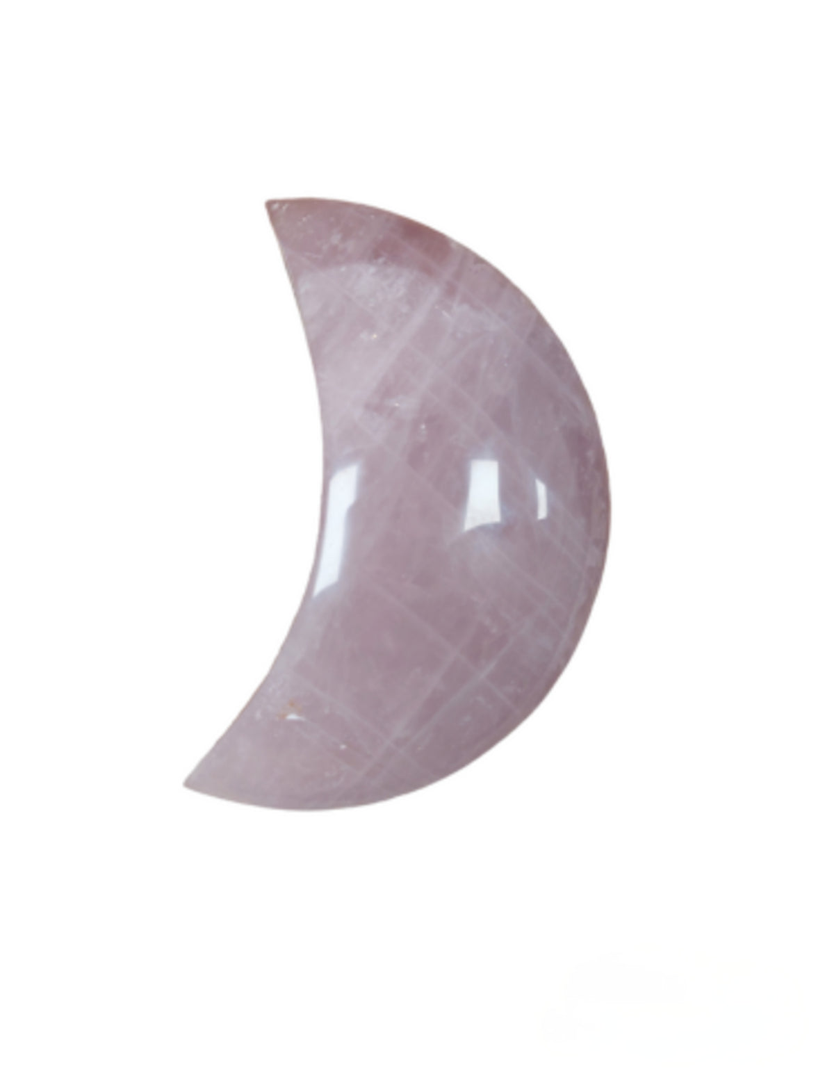 Rosenkvarts måne, nr 2, 14,5 cm (845 g)