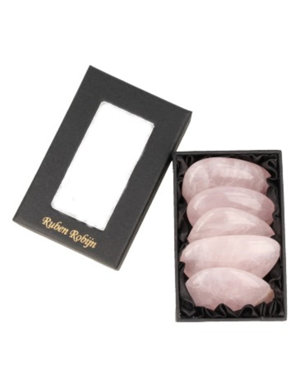 Rosenkvarts massagestenar, set med 5 st, ca 4 cm