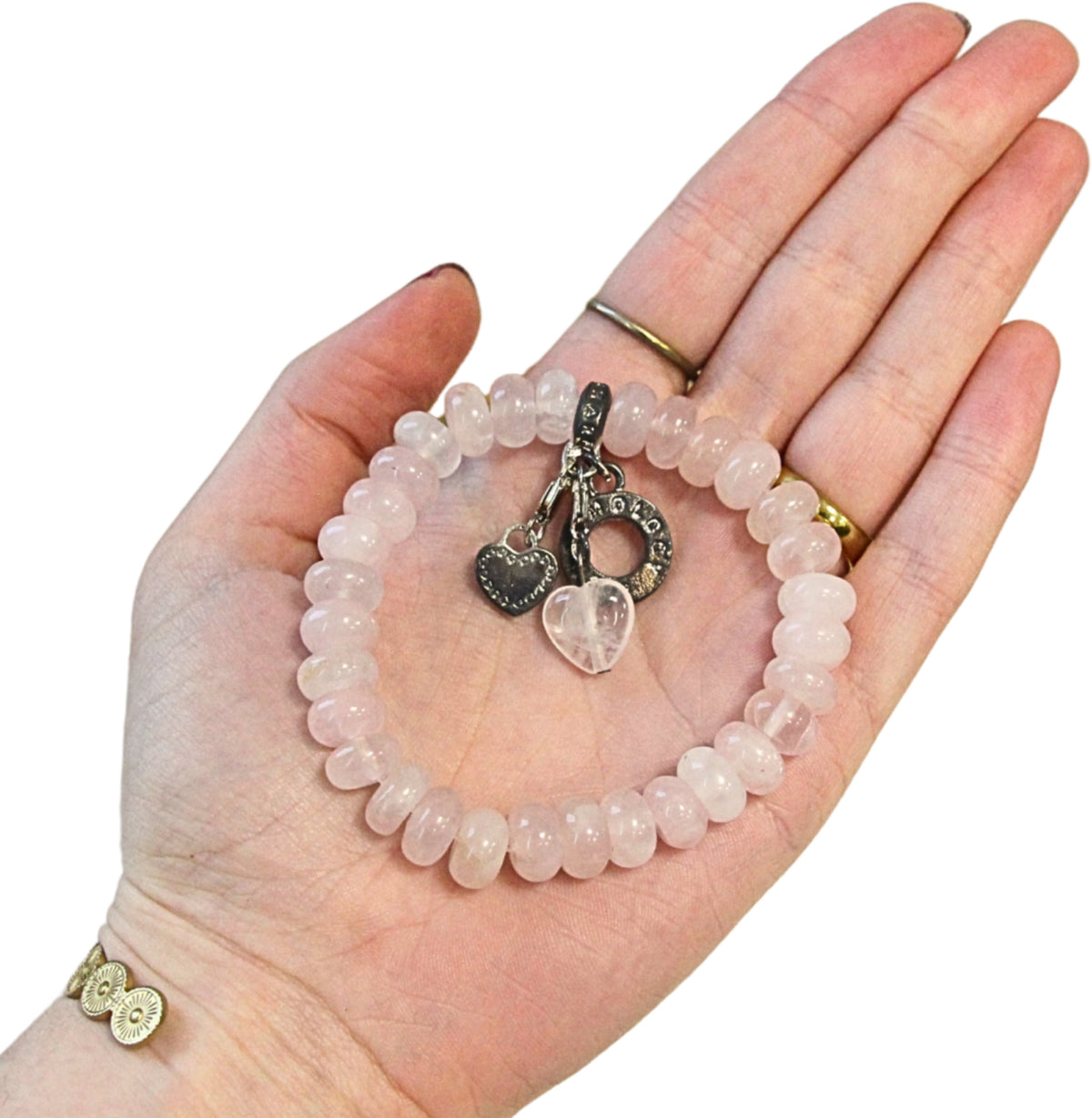 Rosenkvarts armband, Ruby Mania, runda pärlor, nr 21