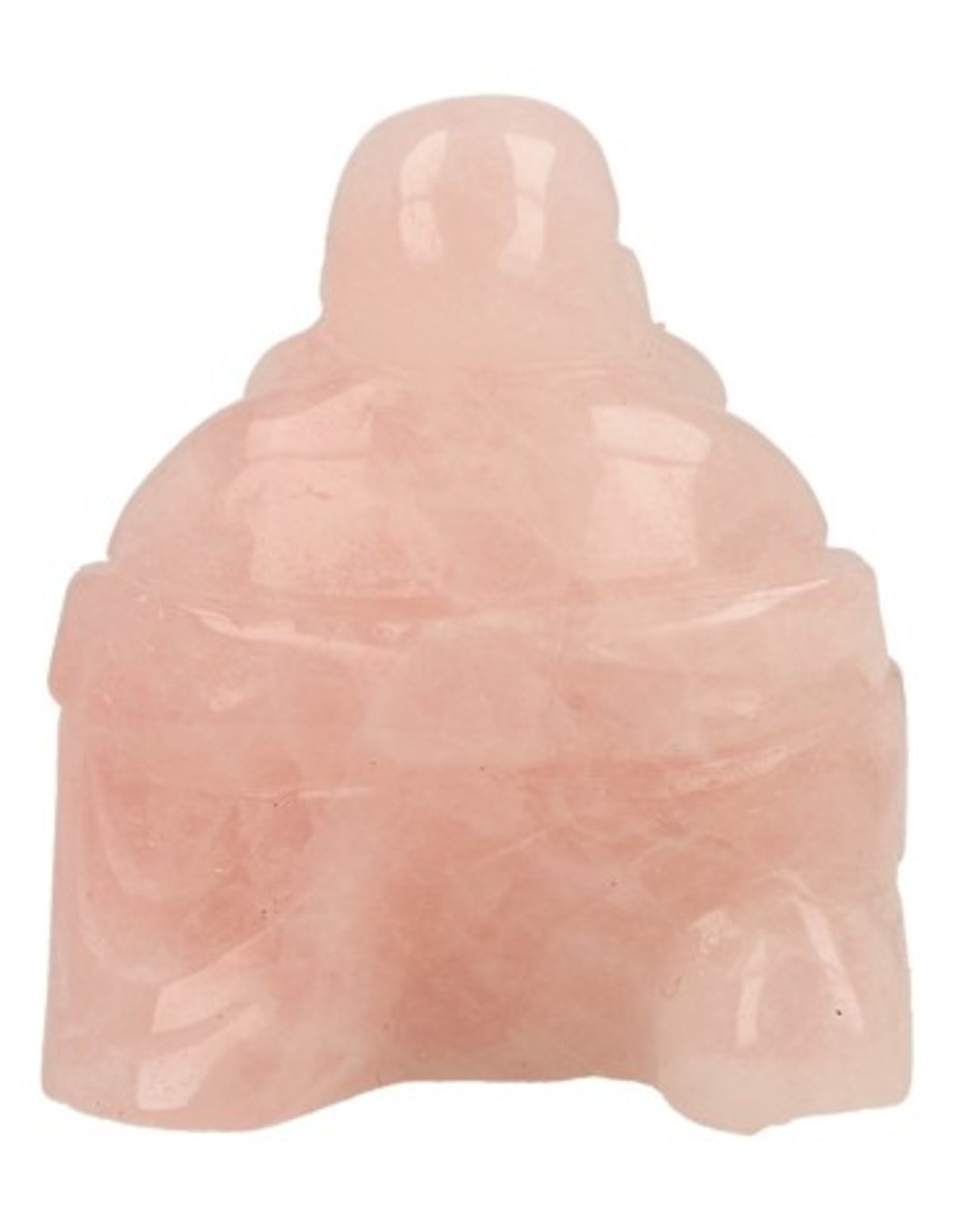Rosenkvarts Buddha, 50 mm hög
