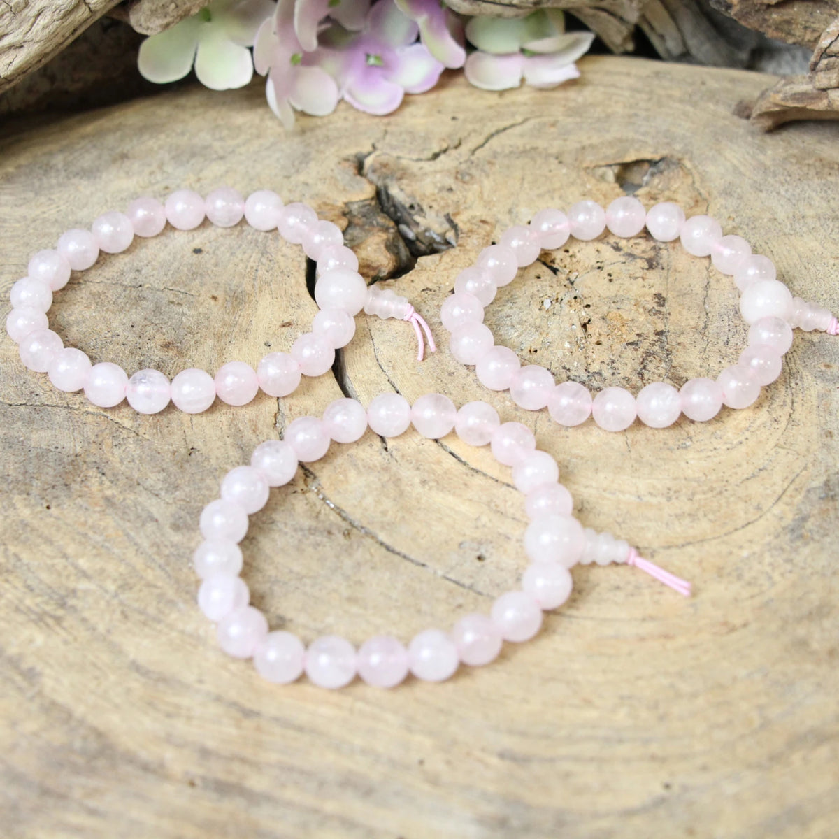Rosenkvarts armband, powerbead 8 mm, 18 cm