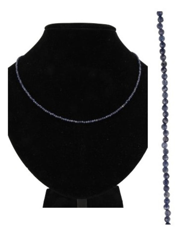Safir halsband med fasettslipade stenar, 45 cm