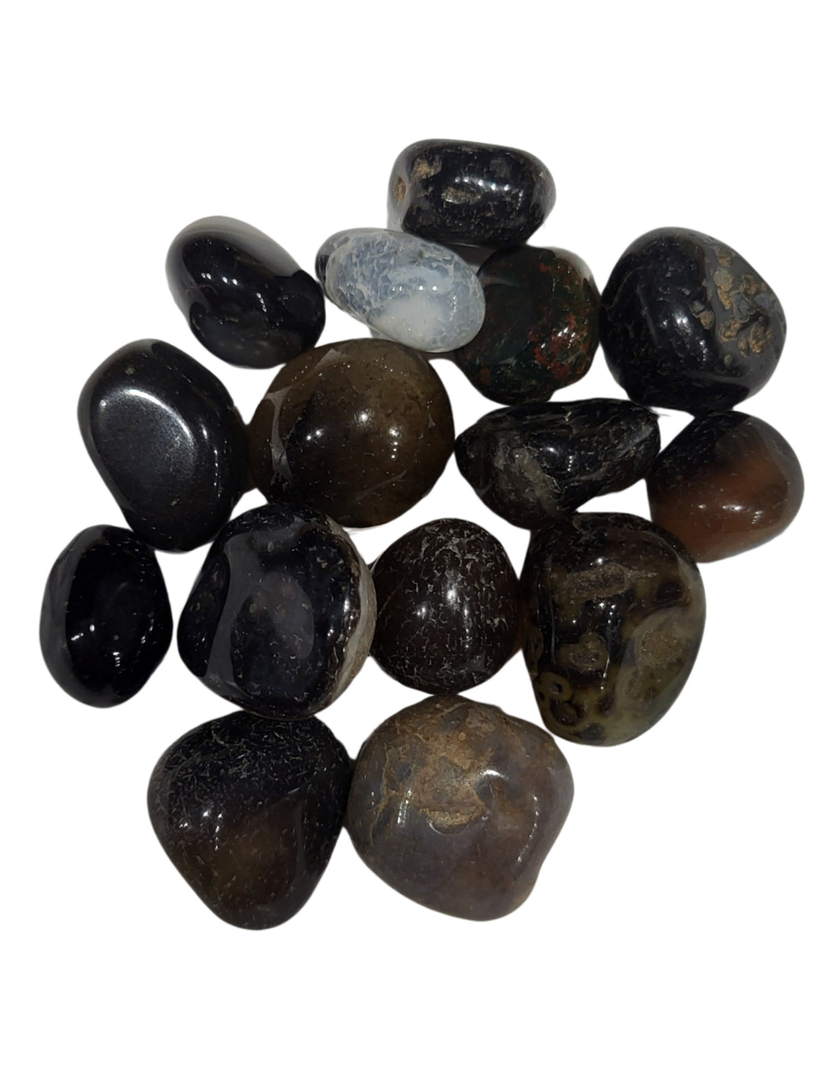 Sardonyx trumlade stenar, 100 g, små, 1 till 2 cm