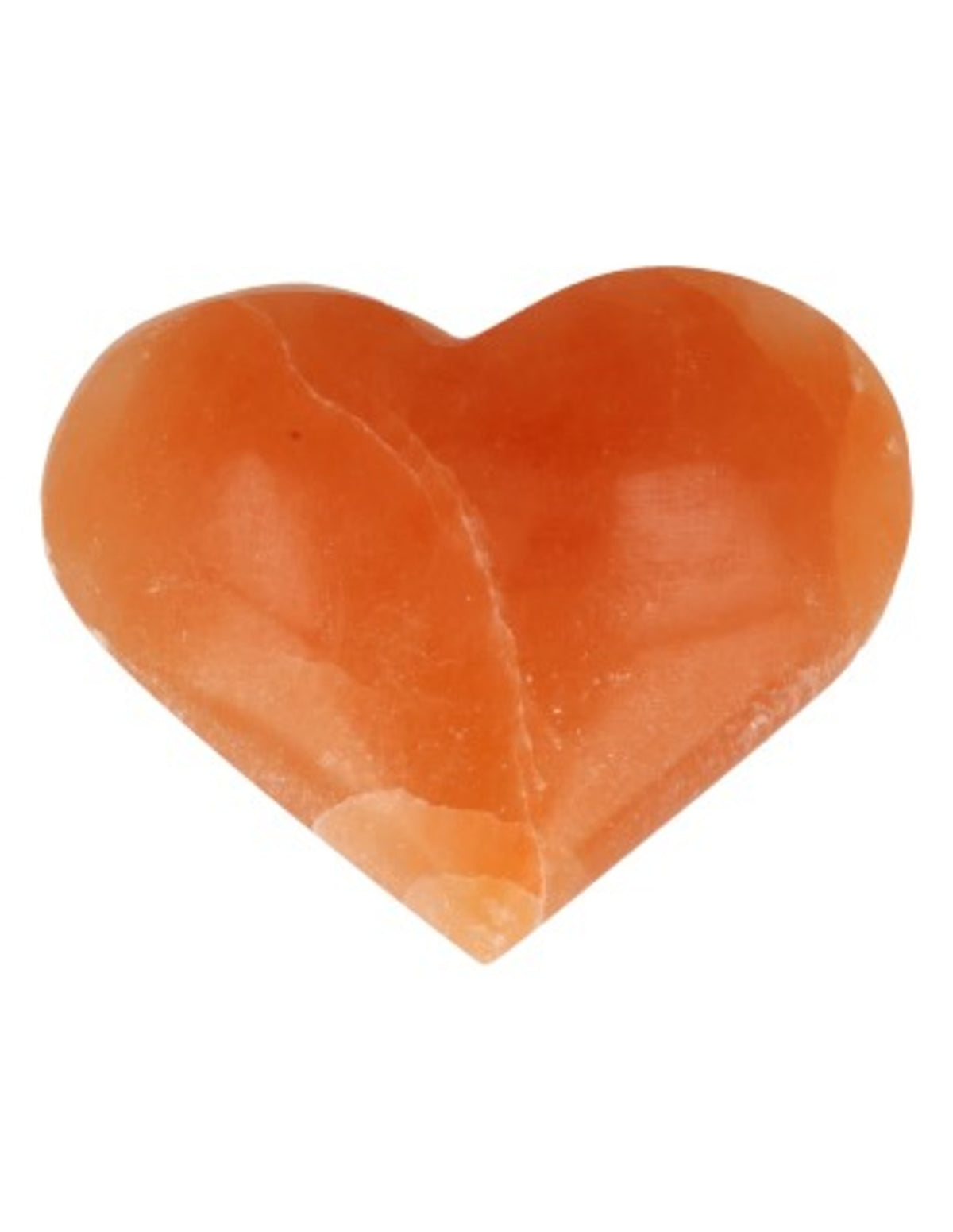 Selenit hjärta, orange, 5 till 7 cm