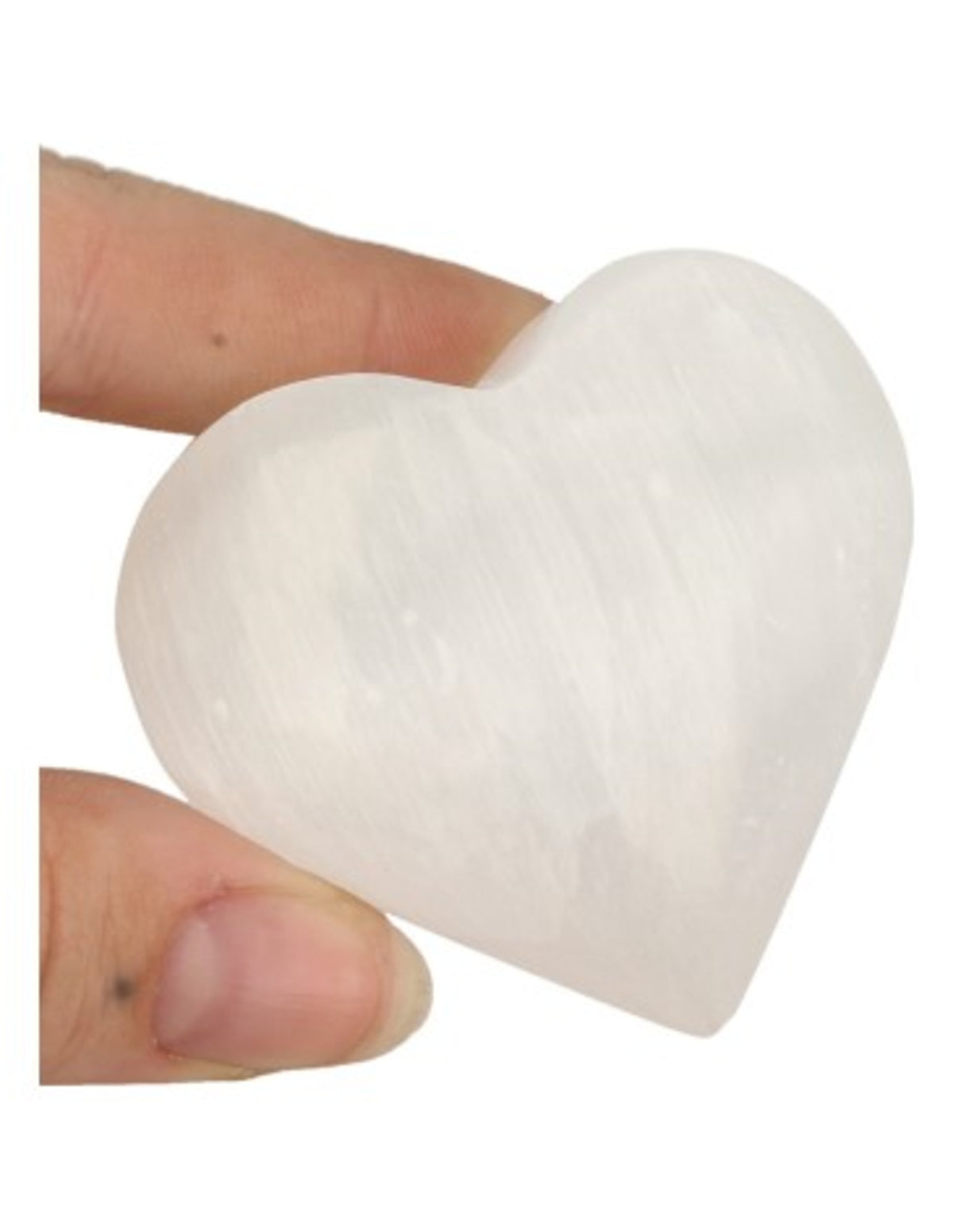 Selenit hjärta, vitt, 40 mm (60 g)