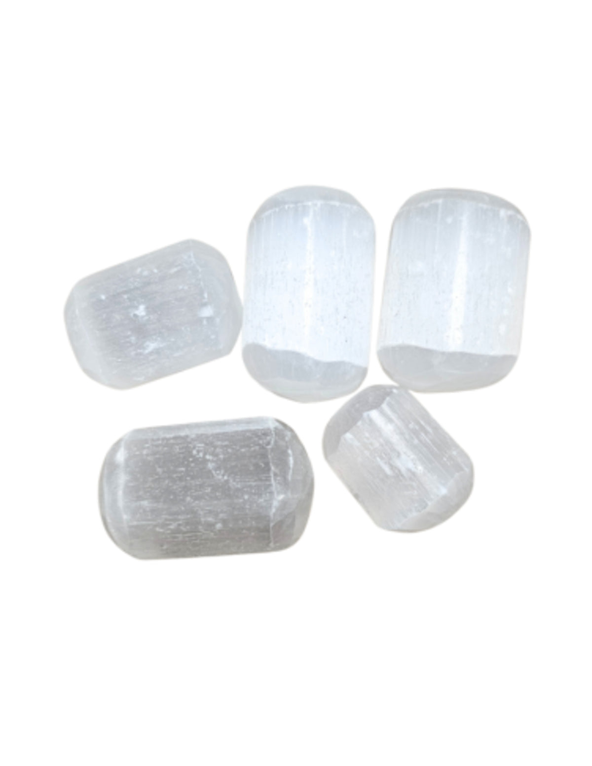 Selenit trumlade stenar, vita, 100 g