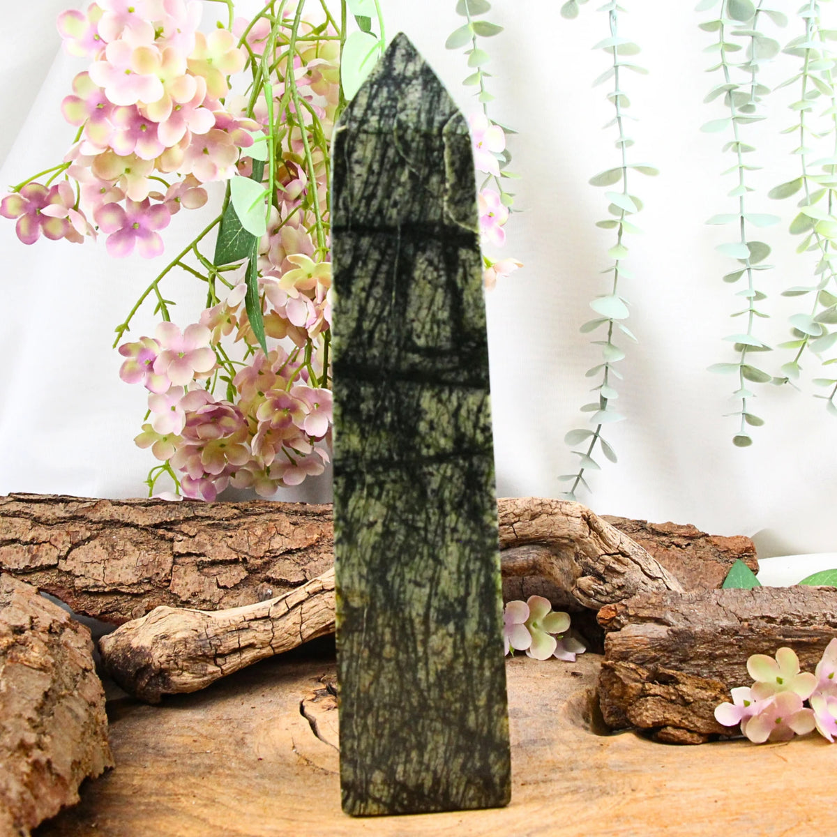 Serpentin jungle jaspis obelisk, Afghanistan, 31 cm, nr 26