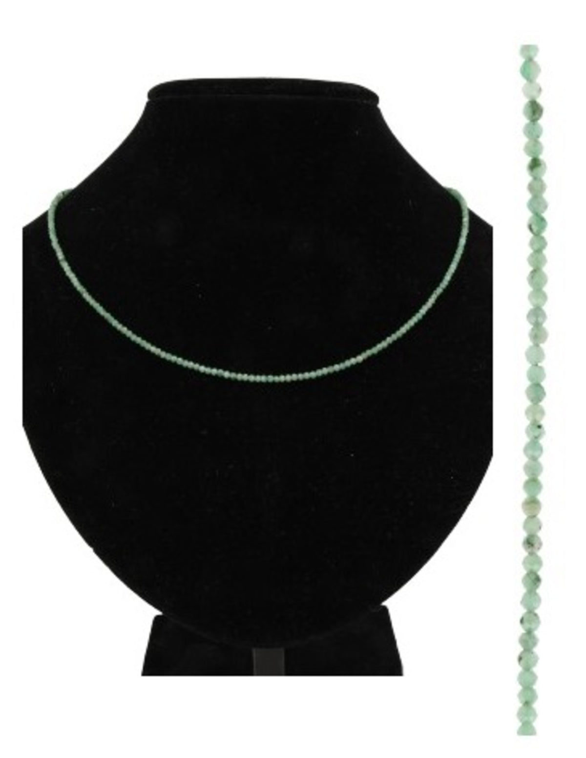 Smaragd halsband med fasettslipade stenar, 44 cm