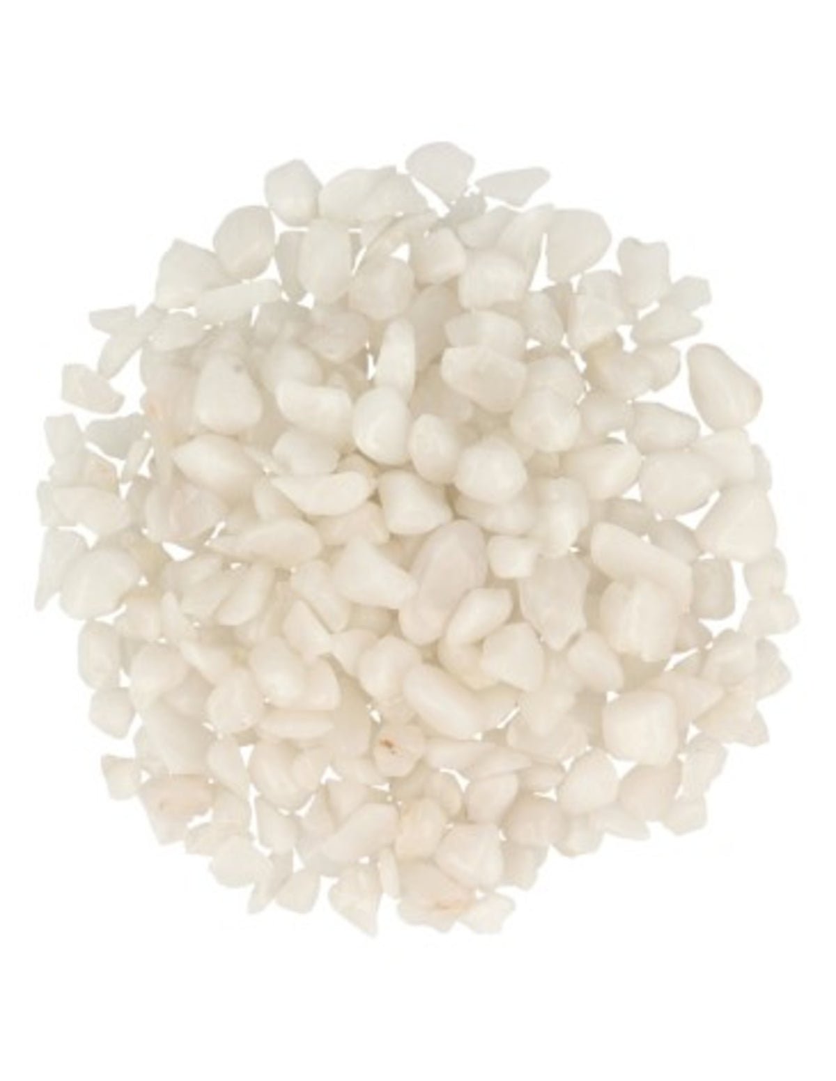 Snökvarts trumlade stenar, små bitar, 5 till 10 mm, 500 g