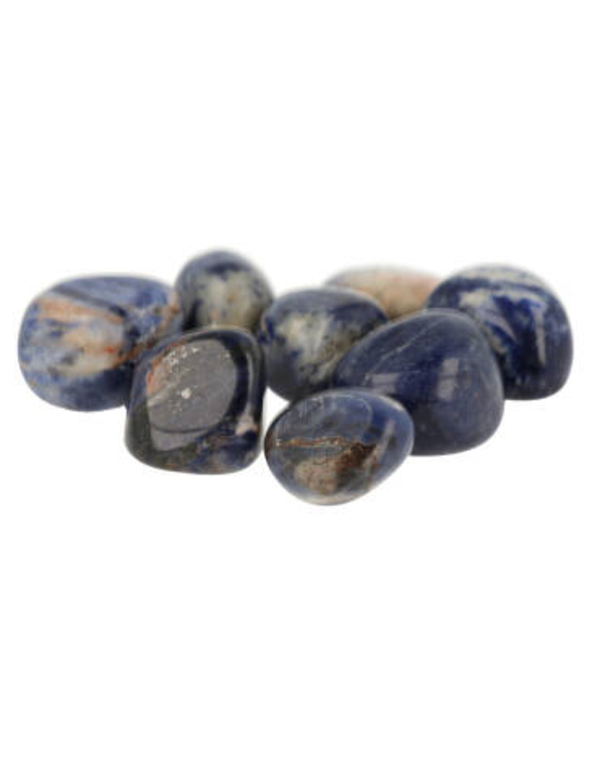 Sodalit trumlade stenar, 100 g, blå, 2 till 4 cm