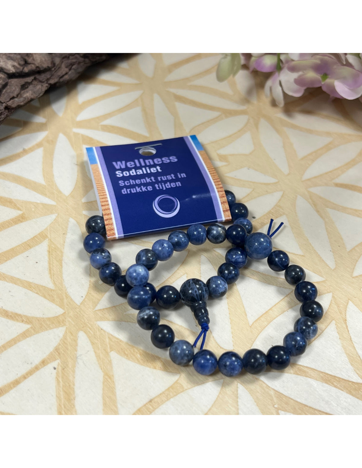 Sodalit armband med 8 mm pärlor, powerbead