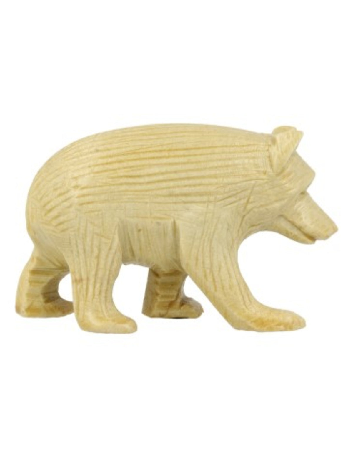 Täljsten björn, gående, färgad grön, 7,5 cm