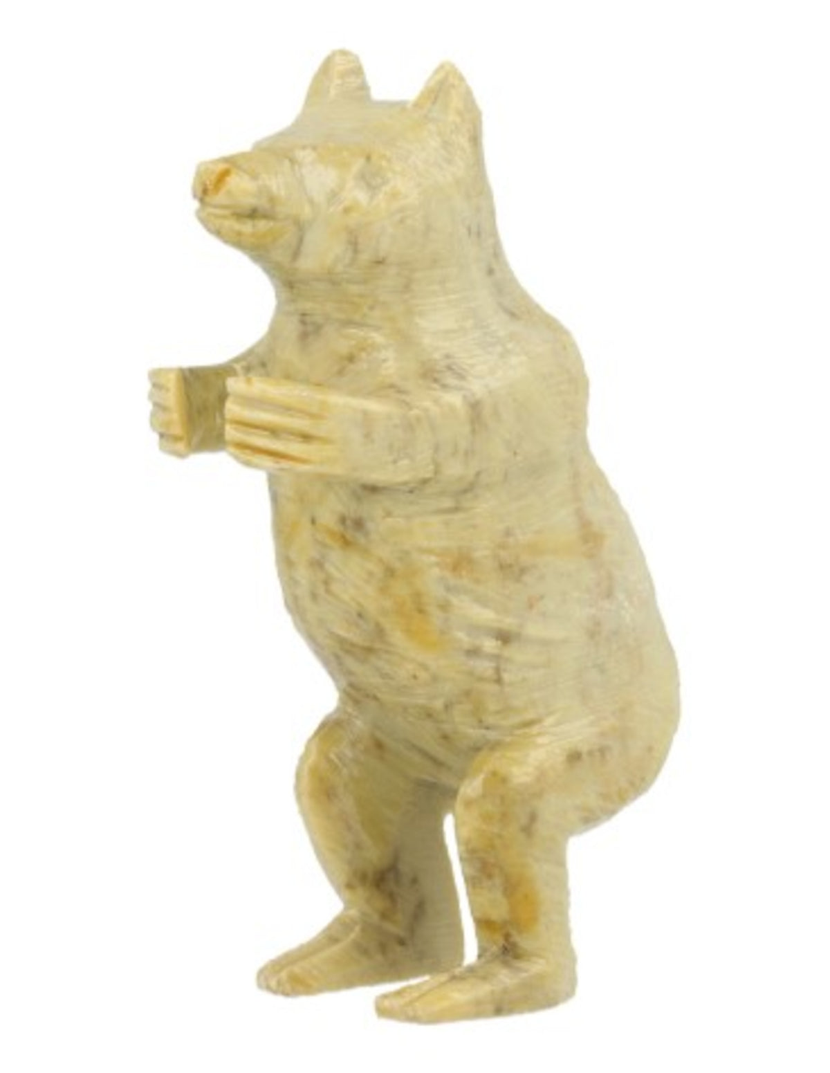 Täljsten björn, stående, färgad grön, 8,5 cm