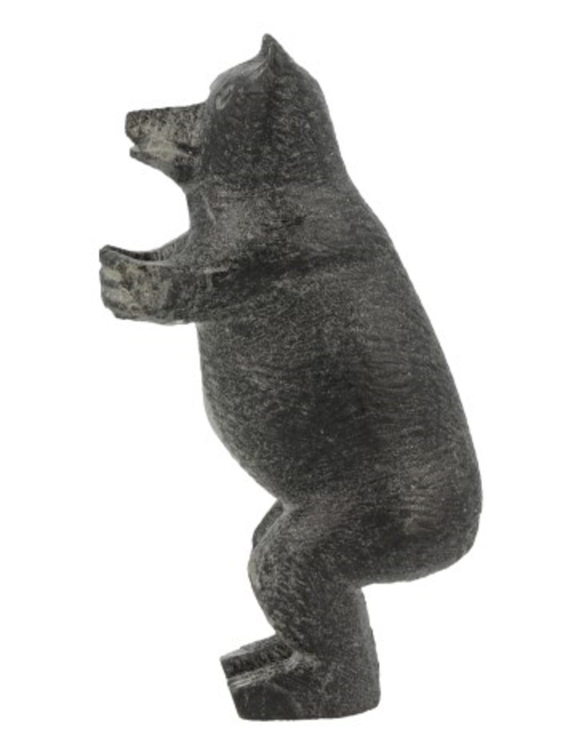 Täljsten björn, stående, svart, 8,5 cm