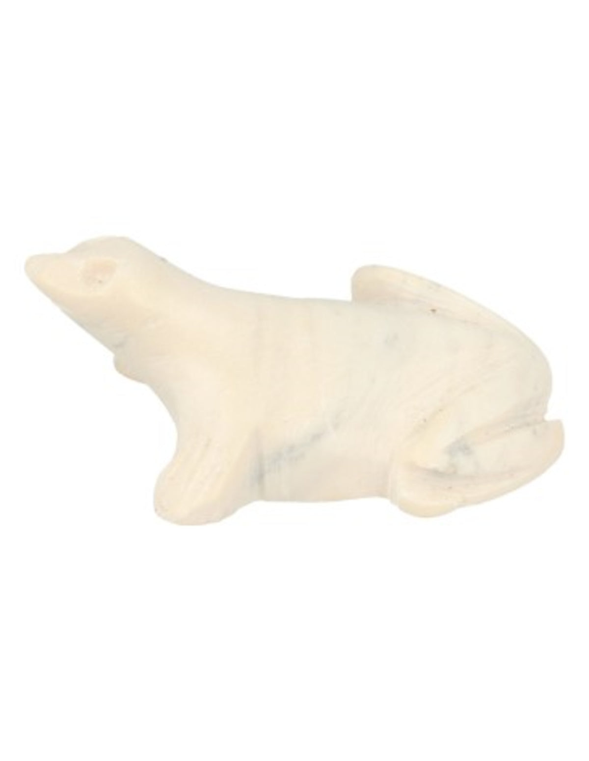 Täljsten figur, vit groda, 6 cm
