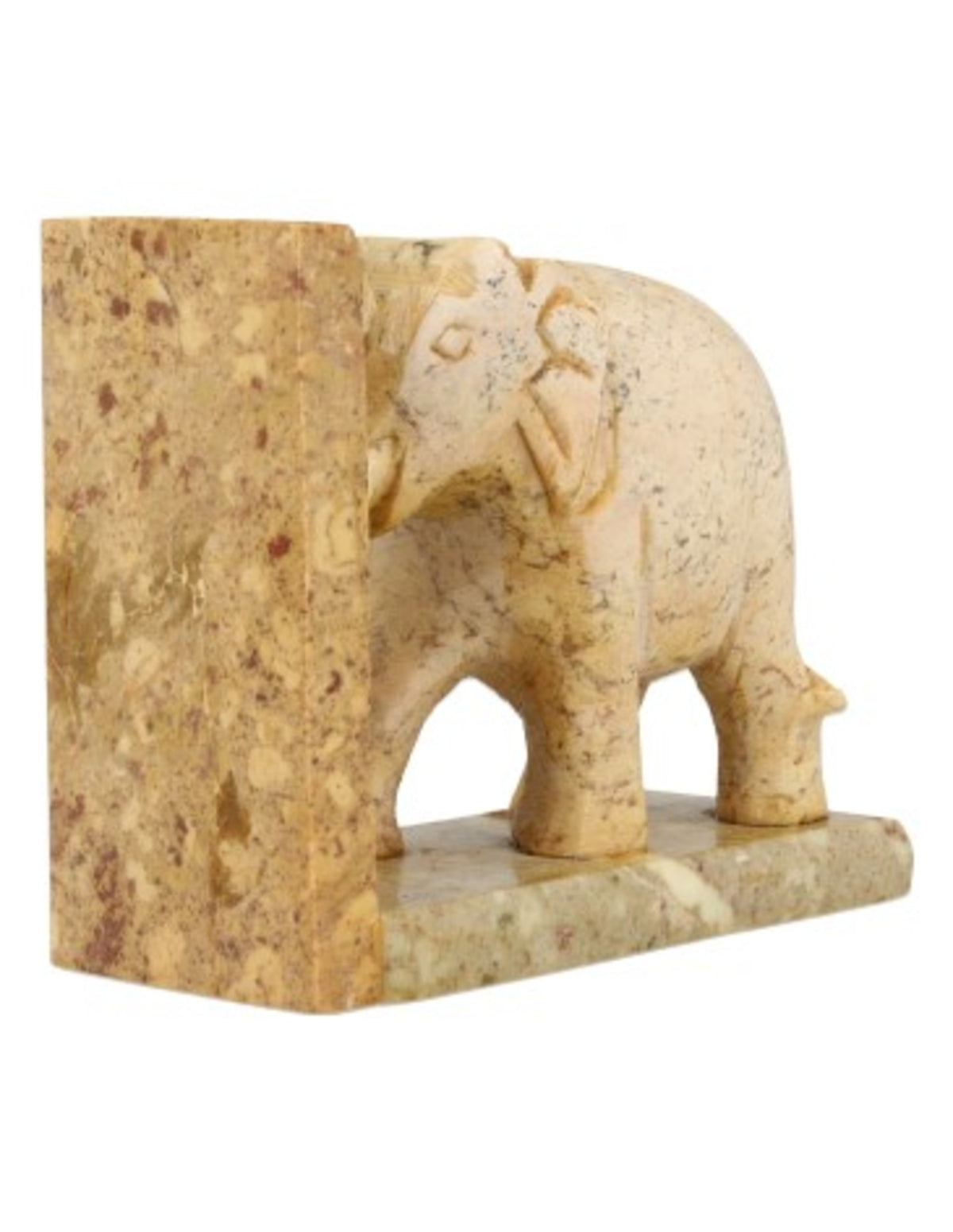 Täljsten bokstöd, elefanter, set om 2, 10 cm