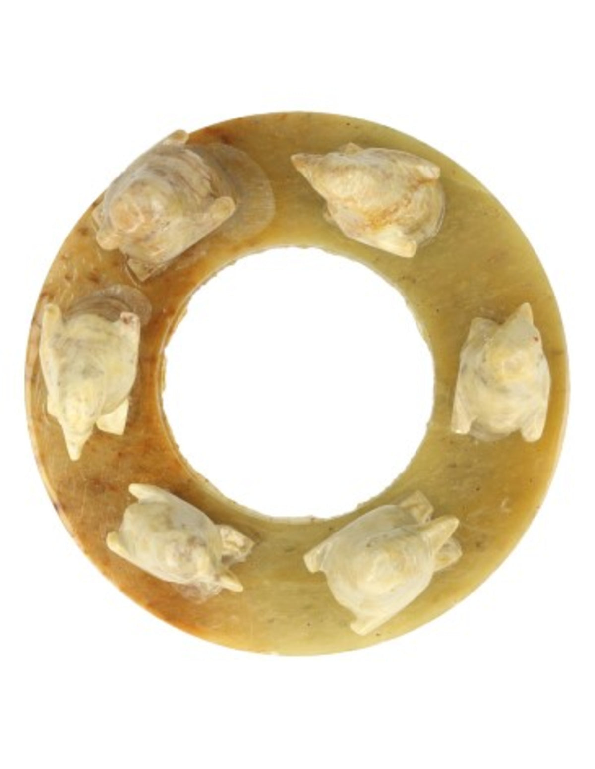 Täljsten pingviner på ring, figur, 8 cm