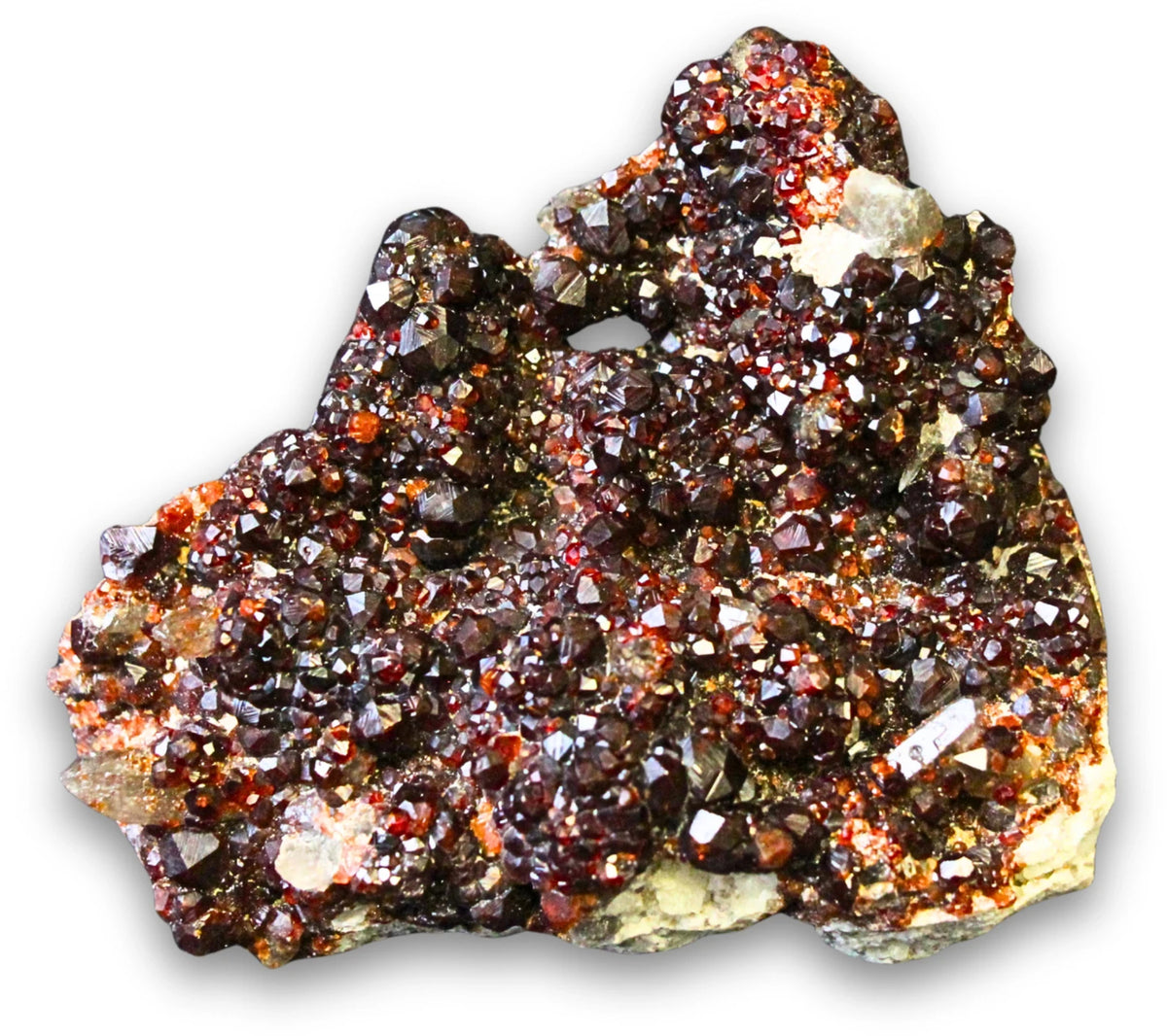 Spessartin med granat och rökkvarts, rå, 8,2 cm, nr 19