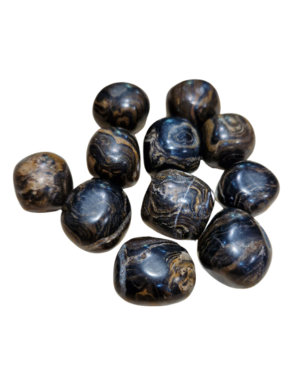 Stromatolit trumlade stenar, jordfärgade, 250 g