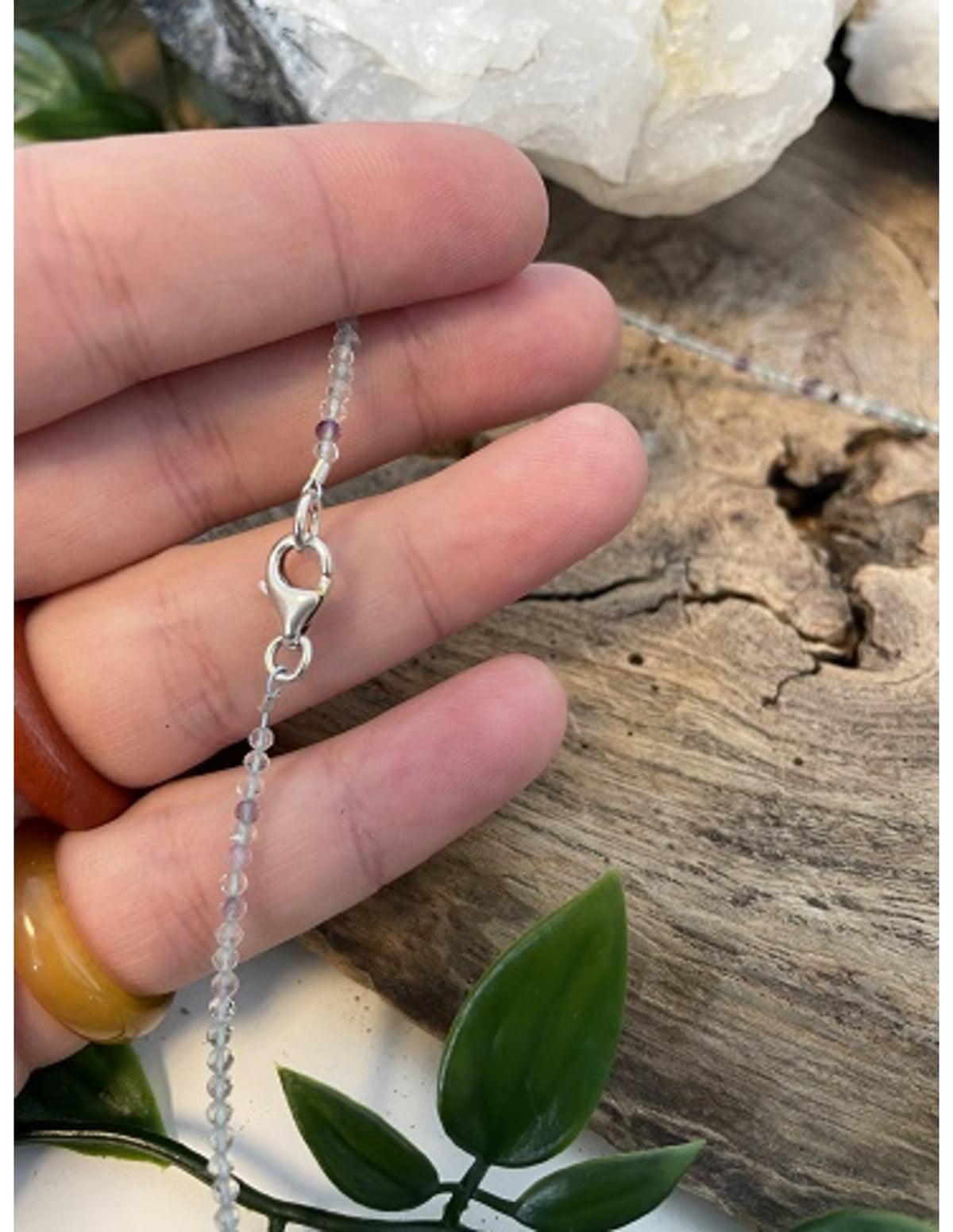 Fluorit halsband, Summer Vibes, 44 cm