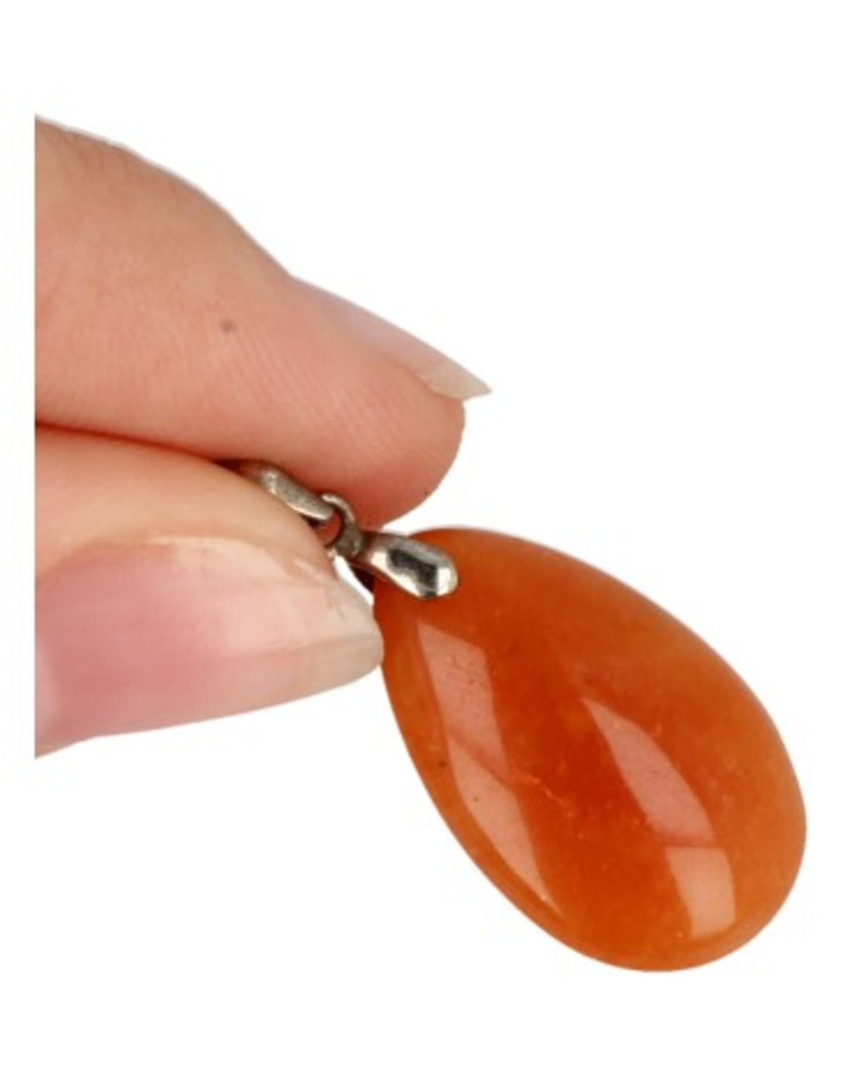 Orange aventurin hänge, droppe, 2,5 cm