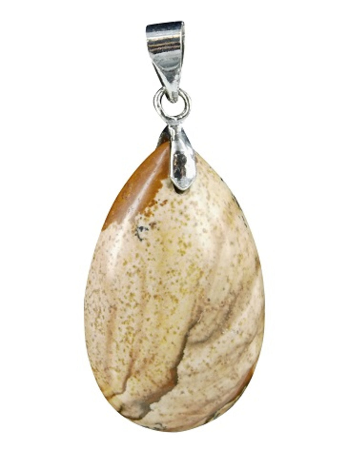 Landskapsjaspis hänge, droppformad, 2,5 cm