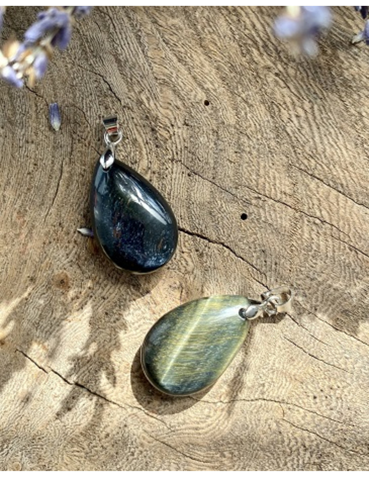 Falköga hänge, droppe, blått, 2,5 cm