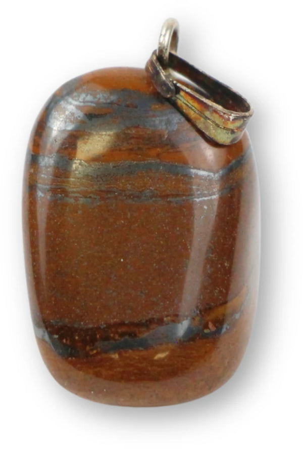 Tigerjärn hänge, genomborrat, 1,9 cm, från Sydafrika