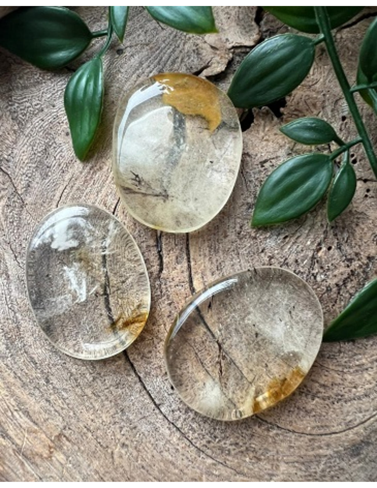 Tigeröga glas trumlad sten, syntetiskt glas, fickformat