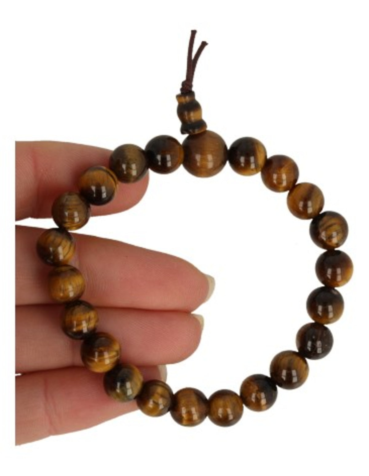 Tigeröga armband, powerbead, kulor 8 mm, 18 cm