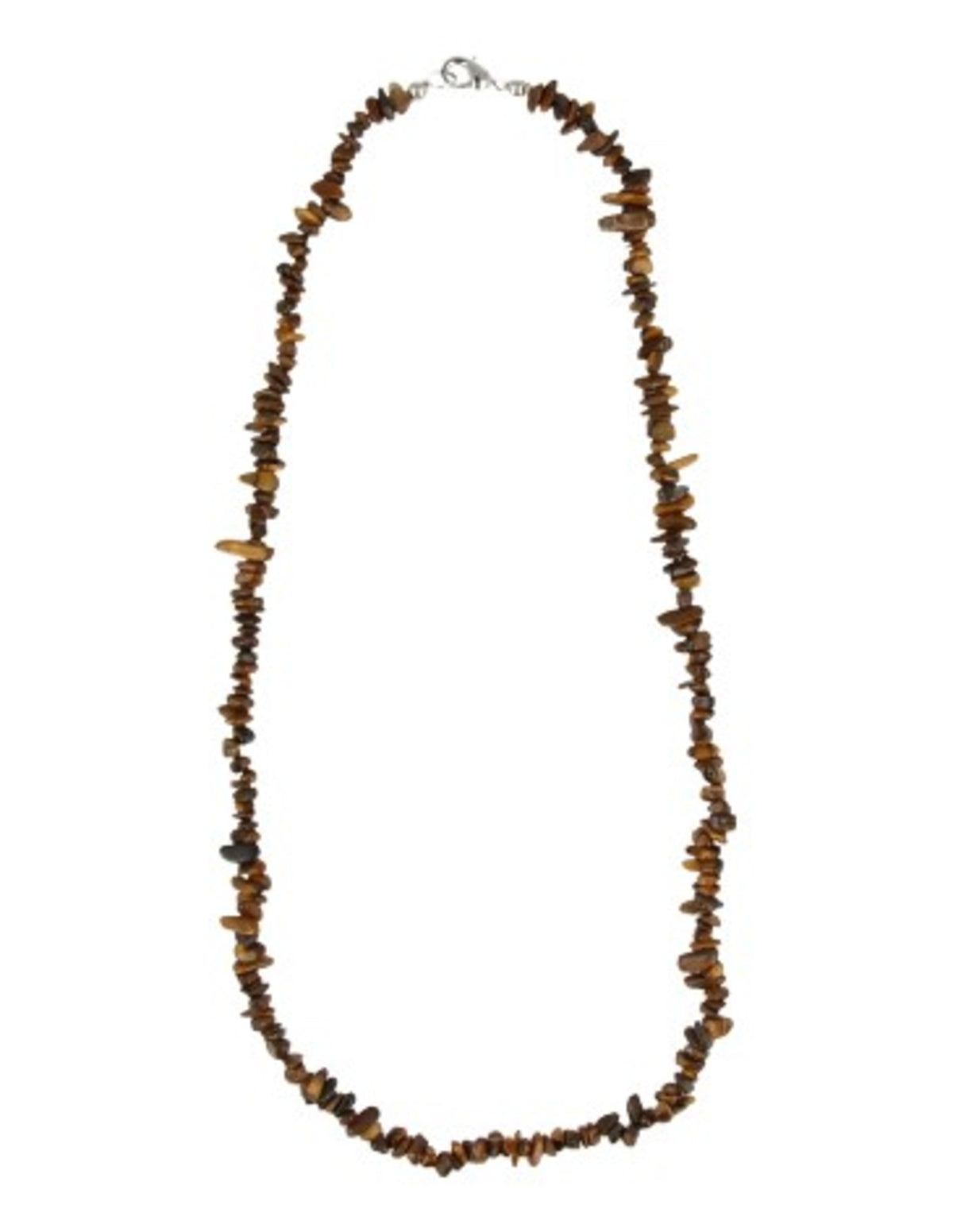 Tigeröga halsband med splitstenar, smal, 45 cm