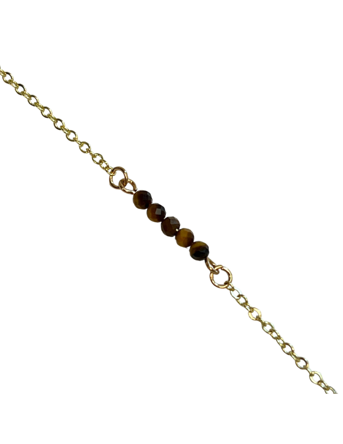 Tigeröga armband, förgylld koppar, facettslipade stenar