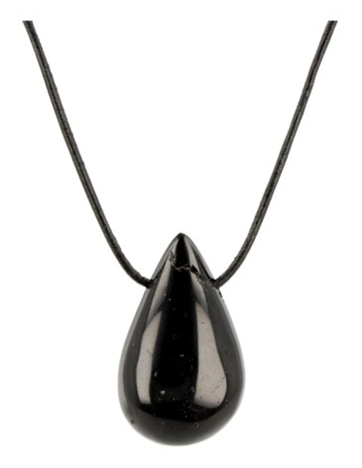 Svart turmalin hänge, droppform, A-kvalitet, 3 x 2 cm