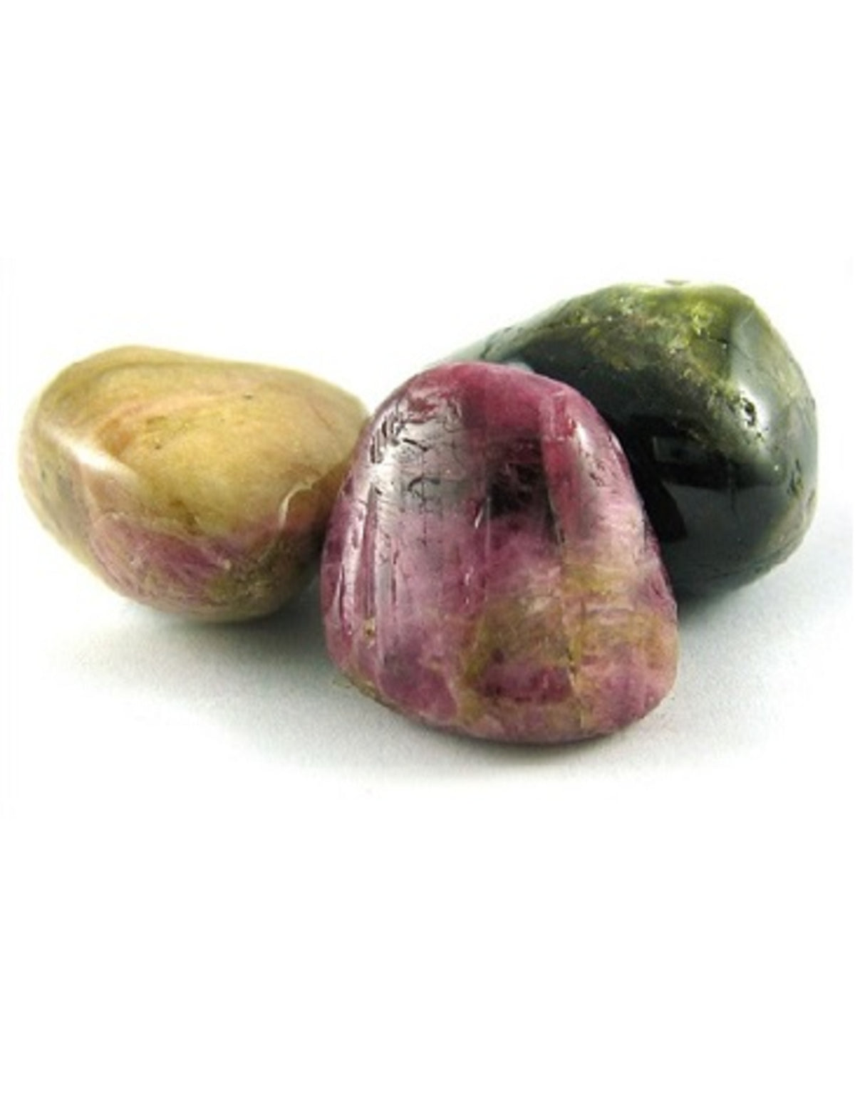 Vattenmelonturmalin trumlade stenar, B-kvalitet, 100 g