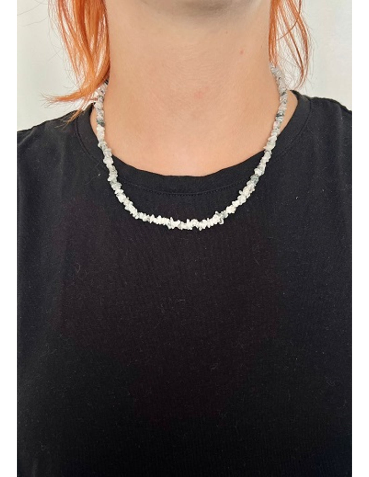 Turmalinkvarts halsband med splitstenar, 45 cm