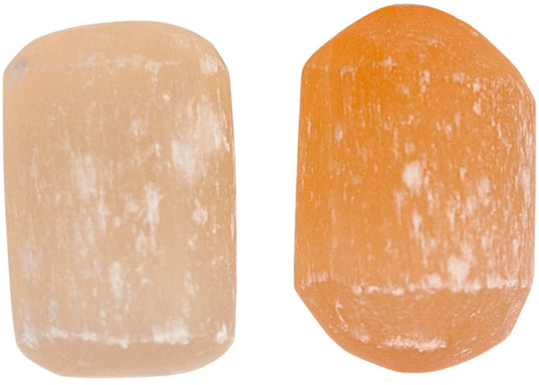 Selenit trumlade stenar, orange, 50 g