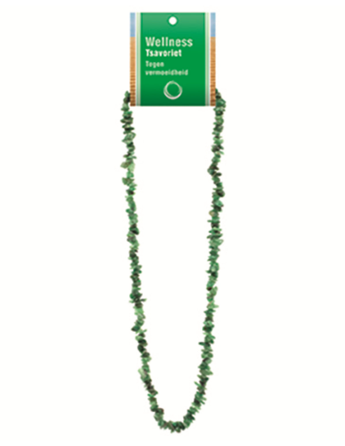 Tsavorit halsband med splitstenar, grön granat, 5 till 10 mm, På kort