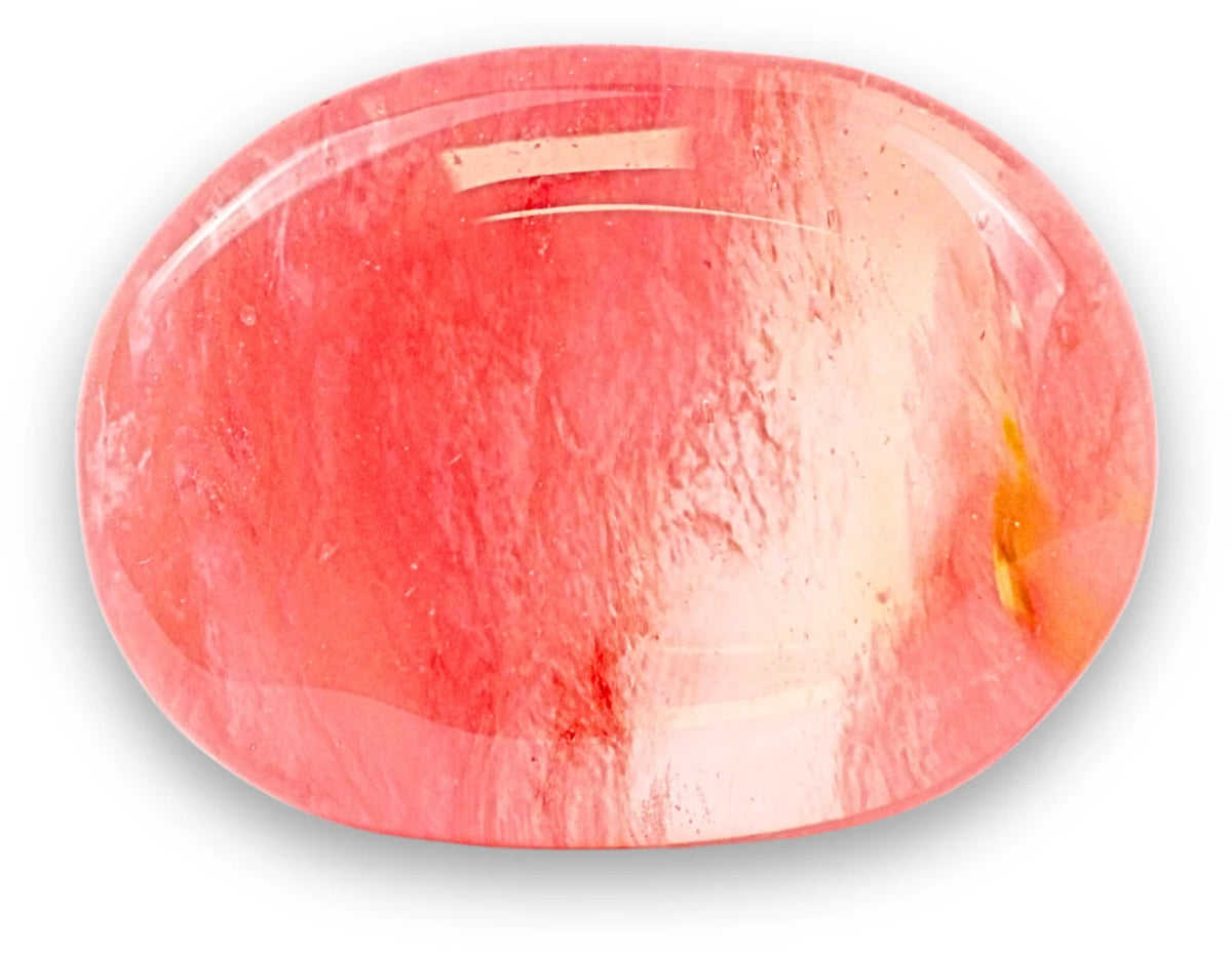 Jordgubbskvarts ficksten (syntetisk), 3 till 5 cm