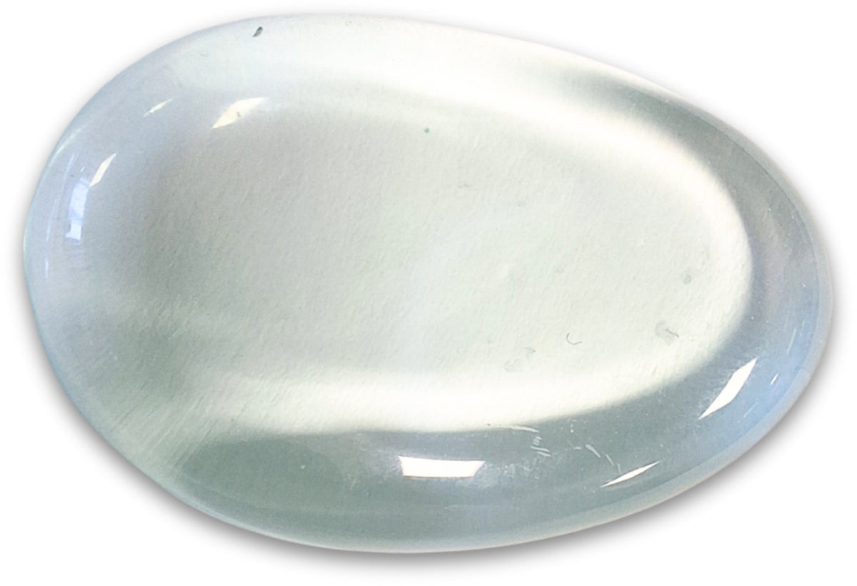 Obsidian ficksten, syntetisk, helder blågrön, 4 till 6 cm